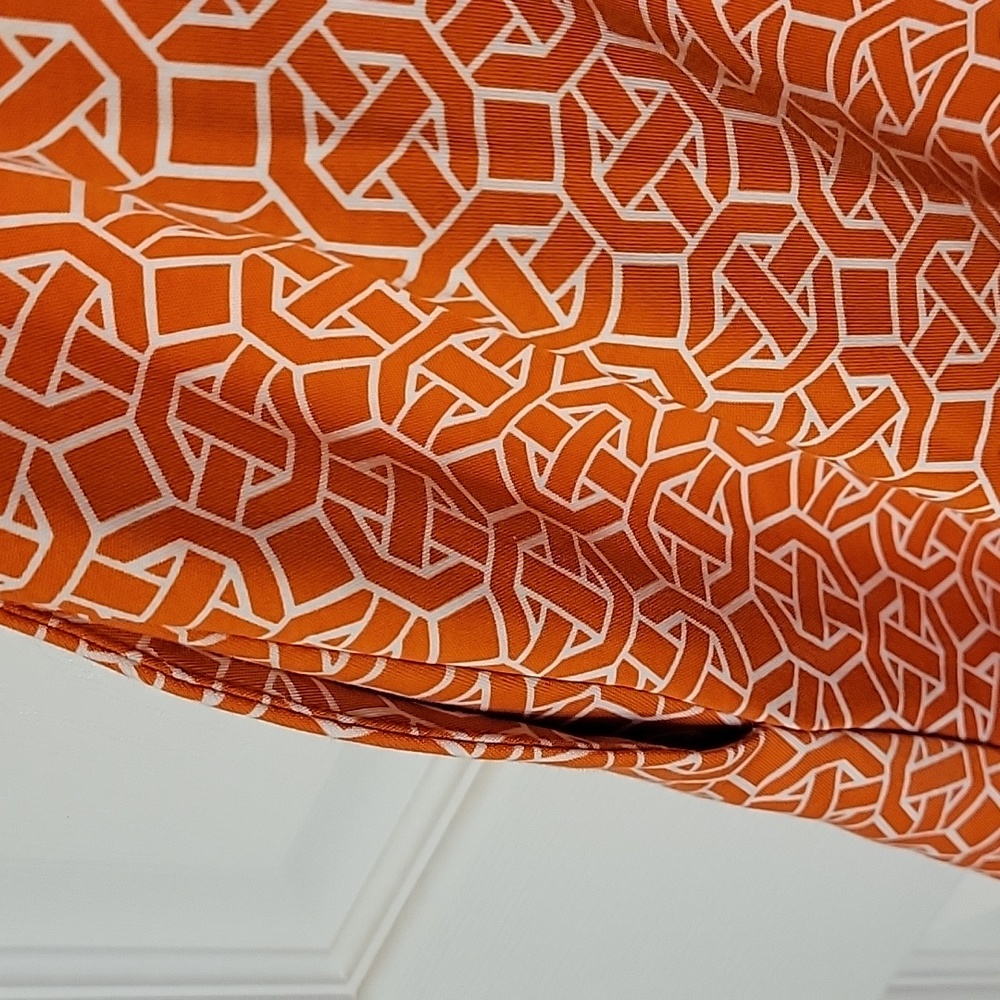 New York & Company Medium Dress Orange White Sleeveless Pockets - Picture 6 of 6